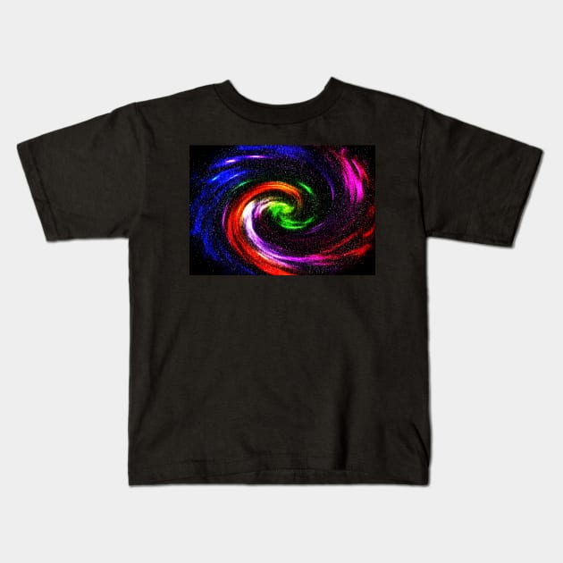 Color vortex of the galaxy's nebula Kids T-Shirt by MariaBg